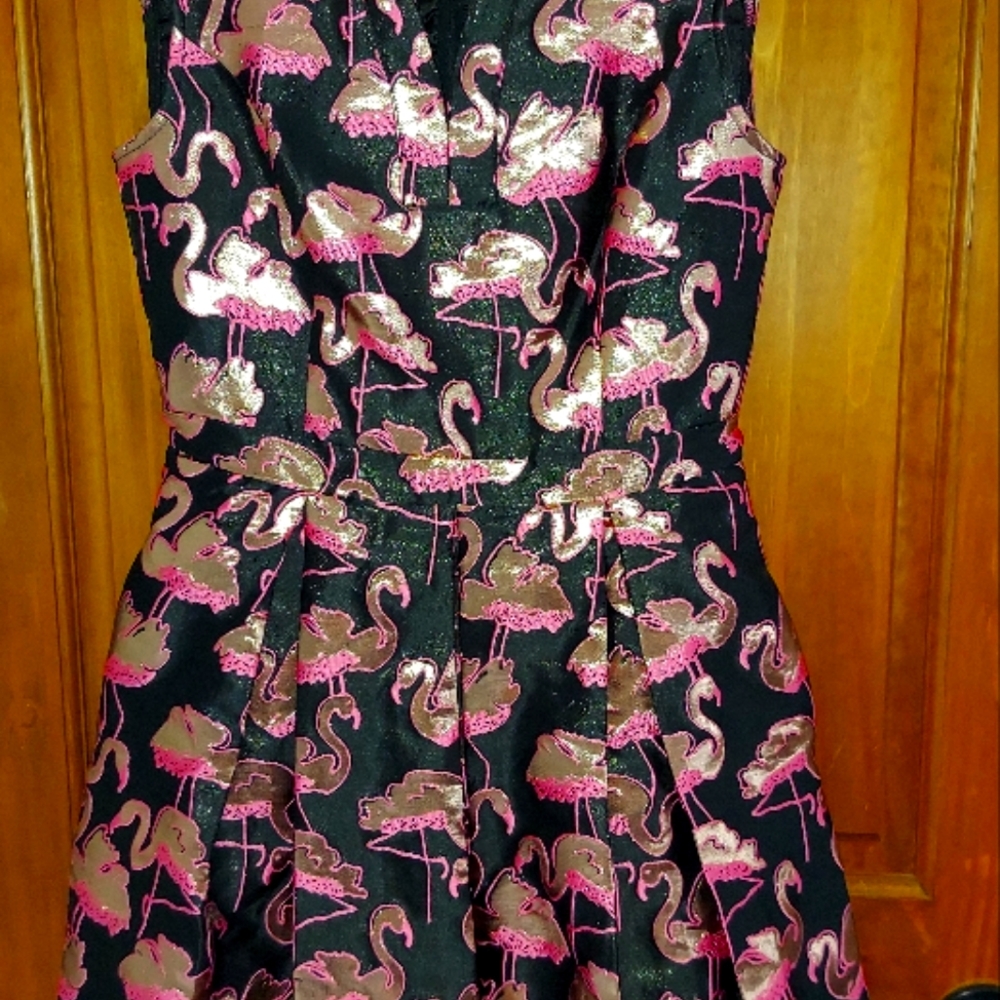 Modcloth Flamingo Brocade Dress